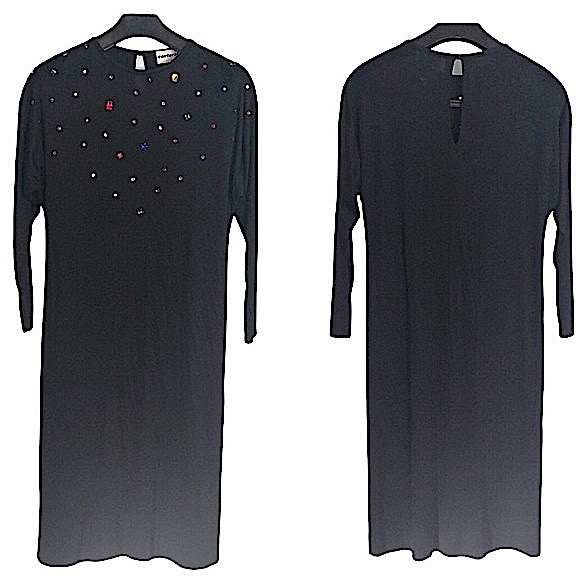 Vintage Jeweled Black Dress - Picture 3 of 14